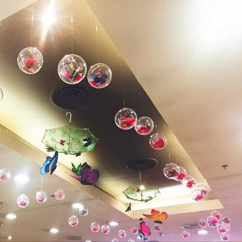 10pcs Transparent Balls Sphere Baubles DIY Ornament Hanging For Christmas Tree Party STTA889