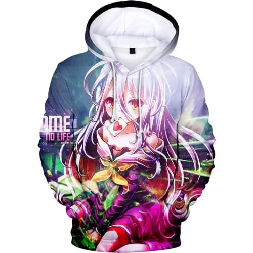 2020 Fashion 3D Kids Hoodies NO GAME NO LIFE Women Girls Sweatshirt Men Boys Hooded Children Adult Anime Street Wear Pullover