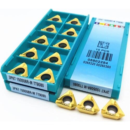 3PKT150508R M TT9080 high quality carbide CNC milling inserts can be indexed 3PKT 150508R lathe parts tools turning inserts 3PKT
