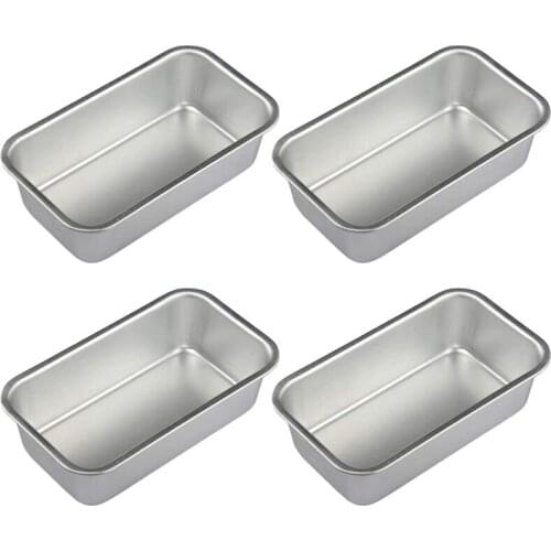 4Pcs Aluminum Alloy Loaf Tin Rectangular Non-Stick Bread Mould Bread Loaf Pans Baking Tools Kitchen Dining Bar Supplies