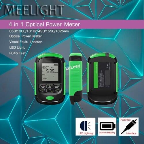 4in1 Mini optical power meter red light integrated machine high precision optical fiber tester laser pen light rechargeable