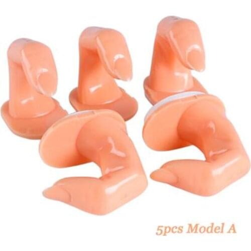 5pc/lot Fake Nail Art Finger Practice Model Manicure Training False Hand mannequin Polish Display Tools Plastic Acrylic D201