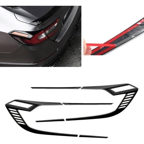 6PCS ABS Rear Tail Light Lamp Cover For Honda Accord 2018 2019 Trim Exterior Car Trunk Lighting Decor Protector Strip Stickers