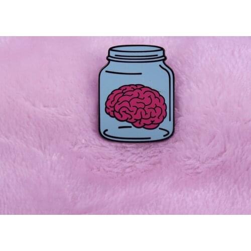 Anatomical red Brain In a blue bottle enamel Pinmedical jewelry neurology pins for doctor nurses gifts