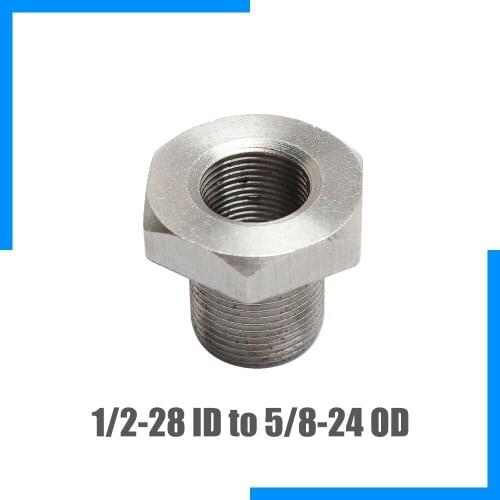 Automotive Stainless steel Oil Filter Adapter oil threaded adapter 1/2-28 ID to 5/8-24 OD Fuel filter Threaded Fittings