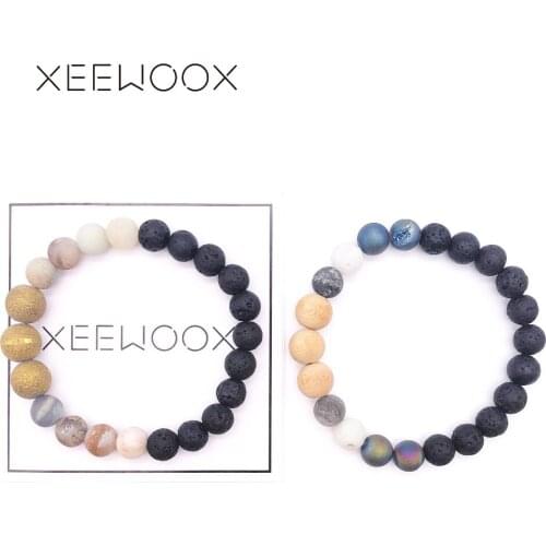 Bohemia Essential Oils Diffuser Bracelet 2019 New Lava Stone Bracelet For Women Man Natural Stone Round Beads Bracelet Gift Yoga