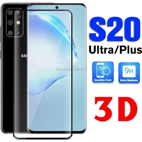 Case for samsung s20 plus protective glass cover on for galaxy s 20 ultra s20+ 20s screen protector phone cases 20plus bumper 3d