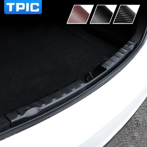 For BMW F30 Accessories Carbon Fiber PVC Leather Car Rear Bumper Trunk Stickers Decals Covers Car Styling 2013-2018 3 Series