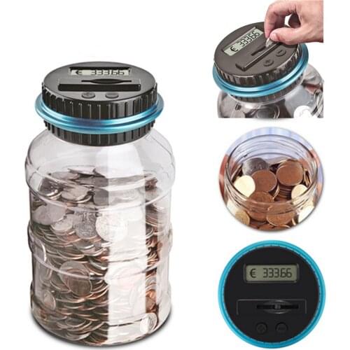 Electronic Digital LCD Display Counting Coin Bank Money Saving Box Jar Counter Bank Box Best Storage Box For EURO Dropshipping