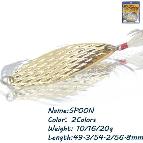 GOBYGO 1PCS 10g/16g/20g Sequins Fishing Lure Winter Fishing Baits Long Shot Sinking Bass Pike Metal Spoon Crankbait Fishing Tool