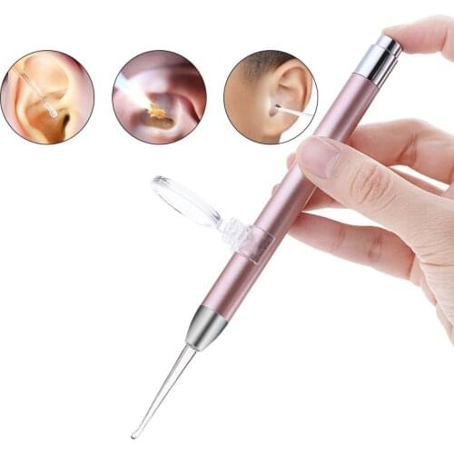 Baby Earwax Removal Cleaner Tool LED Flashlight Earpick Ear Nose Health Endoscope Penlight Cleaning Remover Light Visual Spoon