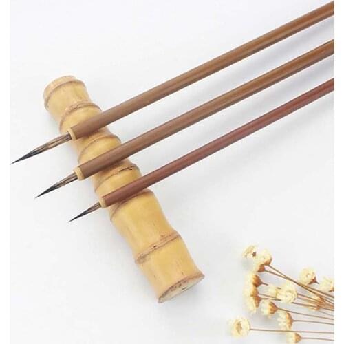 3Pcs(S M L) Art Drawing Brushes Chinese Art Painting Brush Watercolor Paint Brush Supplies Weasel Hair Hook Line Pen Supplies