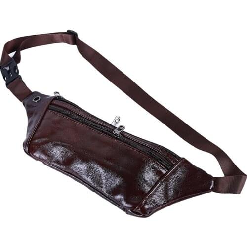 Creative New Genuine Leather Men Belt Pouch Fanny Pack Waist Purse Clutch Bag Cashier Leather Mens Pockets Pure Leather Cashier