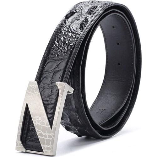 Male Belt Geniune Crocodile New Casual Strap Luxury Alloy Buckle Belts For Men Fancy Bintage Jeans Cintos Masculinos Ceintu