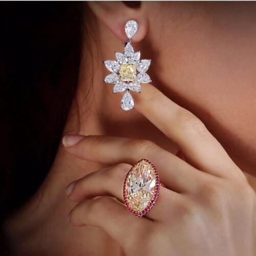 HIBRIDE New Water Drop Design Zirconia Women Fashion Drop Earrings Bridal Wedding Accessories brincos para as mulheres E-905