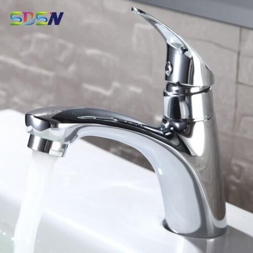 Single Cold Basin Faucet SDSN PVD Plating Cold Bathroom Faucet Quality Zinc Alloy Bathroom Basin Tap Chrome Cold Water Taps