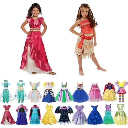 Girl Elsa Anna Dress Vampire Costumes Kids Sofia Princess Baby Girl Clothes Vaiana Unicorn Belle Vestidos Flower Girls Dresses