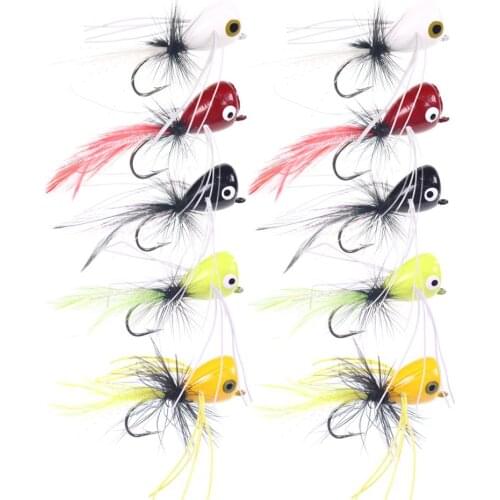 Vampfly Fly Fishing Popper Lure Popper Fishing Fly for Bass Bluegill Crappie Panfish Fishing Lure Bait