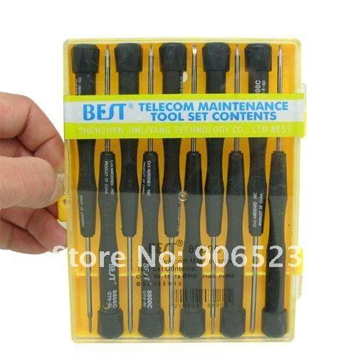 Free shipping 5sets 8800C Professional Quality 10 in 1 Tool Screwdriver Set Repair