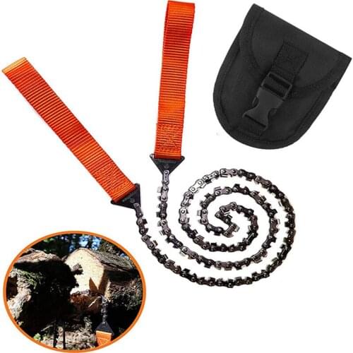 Garden Tools 24-inch Portable Outdoor Survival Hand Zipper Saw Wire Saw Handheld Chains Saw Wood Cutting Tool 11 Tooth
