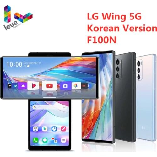 Snapdragon 765G LG Wing 5G F100N Dual Screen Rotating Mobile Phone 6.8" 8GB RAM 128GB ROM 64MP Octa Core NFC Android Smartphone