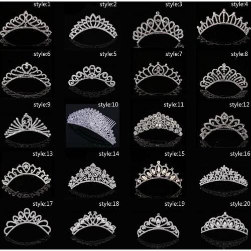 FORSEVEN Mini Tiaras and Crowns Hair Combs Crystal Headband Kids Girls Little Princess Women Bride Wedding Party Hair Jewelry