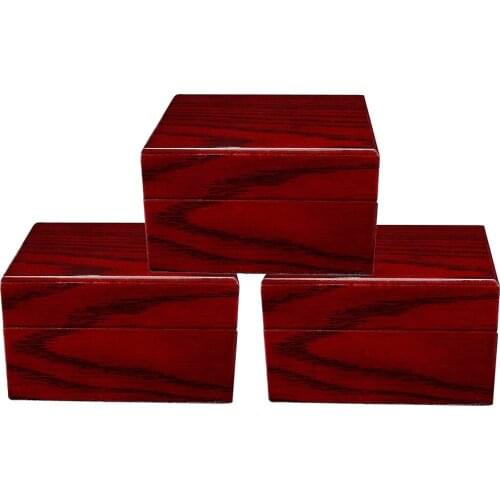 3 Pieces Vintage Single Slot Wooden Watch Case Box Jewellery Organizer Storage 10 x 10 x 7cm