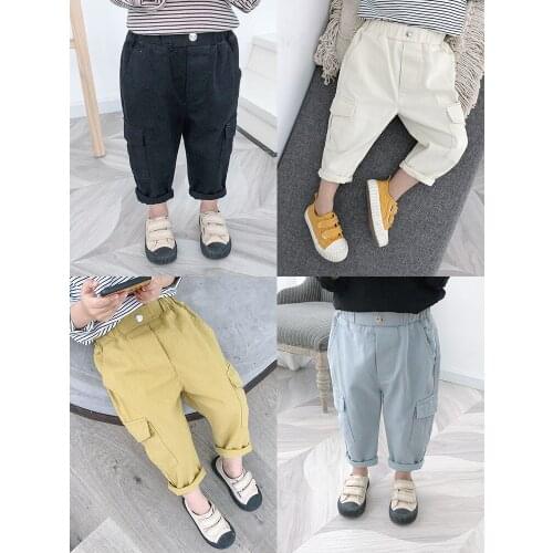 High Quality Boys Casual Trousers Baby Boys Girls Cargo Pants Fashion Pocket Style Kids Trousers Children Clothes Gifts 1-8T