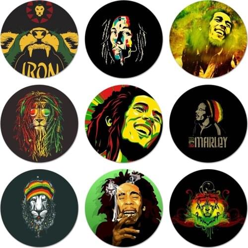 58mm Bob Marley Icons Pins Badge Decoration Brooches Metal Badges For Backpack Decoration