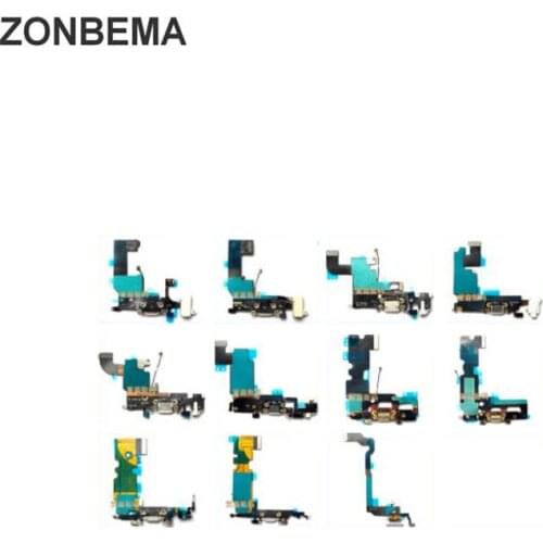 ZONBEMA 50pcs Charging Port Flex Cable for iPhone X 5 5S 5C SE 6 6S 7 8 Plus XR XS MAX USB Dock Connector Charger