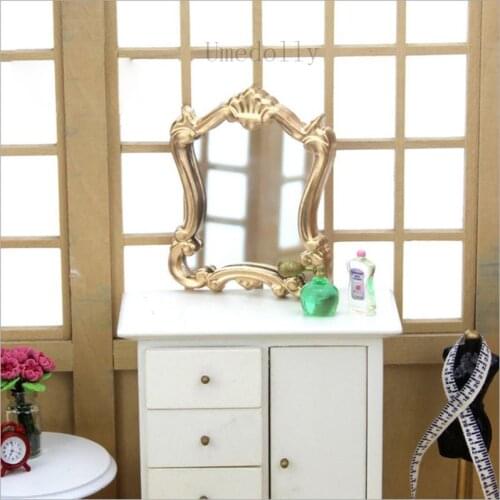 1PCS 1/12 Scale Clssic Miniature Dollhouse Mirror Mini Doll House Furniture for BJD OB11 Doll Miniaturas Accessories