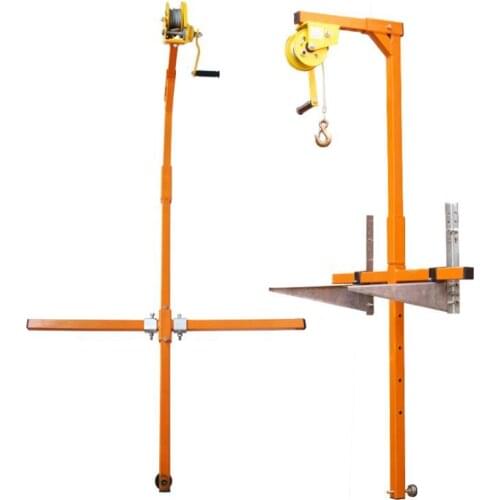 1200 lb Manual Stainless steel, outside installation lifting crane, folding, self-locking manual winch assembly air conditioner