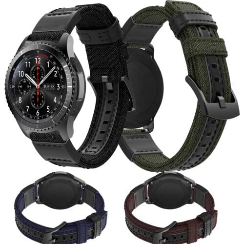 22mm Army fashion style Green Strap for Samsung Galaxy Watch Active 46mm Gear S3 Amazfit Huawei watch GT Men Replace watch Bands