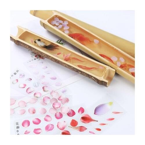 5pcs 3D Fish Petal Phone Case Decorative Sticker Nail stickers Fit DIY Epoxy Molds Jewelry Accessories Scrapbooking Stickers