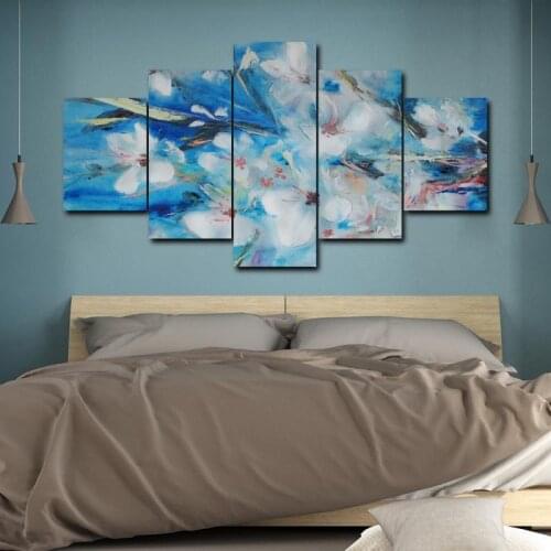 5 Pieces Modern Watercolor Flowers Canvas Oil Painting HD Print Wall Pictures For Living Room Bedroom Home Decor Poster Wall Art