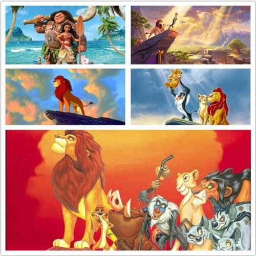 5D Full Round DIY Diamond Painting Disney Lion King Simba Cross Stitch Kits Gift Diamond Embroidery Mosaic Pattern Home Decor
