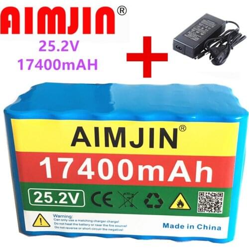 6s3p 24V 17.4Ah 18650 Battery Lithium Battery 25.2v 17400mAh Electric Bicycle Moped /Electric/Li Ion Battery Pack with Charger