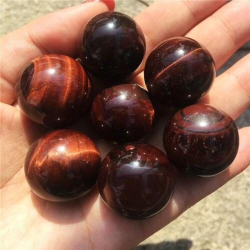 7pcs Red natural tiger eye stone sphere energy quartz crystal ball reiki healing spar help with meditation 20-22mm