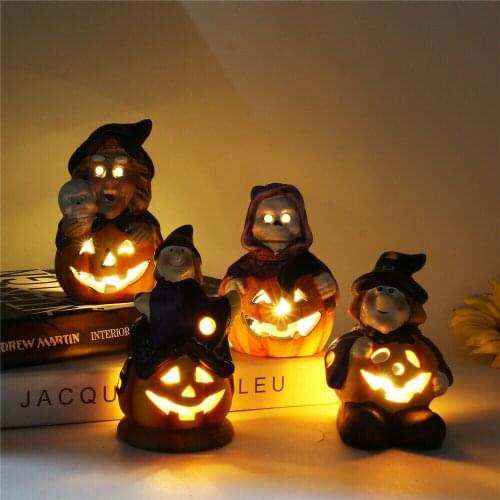 7 Styles Halloween Decor Creative Pumpkin Witch 3D LED Light Lamp Home Party Ornament Glow Party Supplies