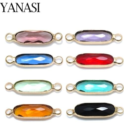 8 Colors Connectors Charms Jewelry Making Supplies Shiny Crystal Beads For DIY Hand Made Woman Bracelet Necklace Earrings Gift