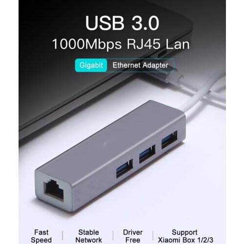USB 3.0 2.0 to RJ45 Hub 10/100/1000Mbps Ethernet Adapter Network Card USB Lan USB C Ethernet For Macbook Windows