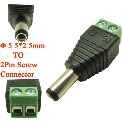 Free Shipping 1000pieces / lot DC Female Power Jack Connector Plug 5.5*2.5mm For CCTV Cameras And Led Strip Light
