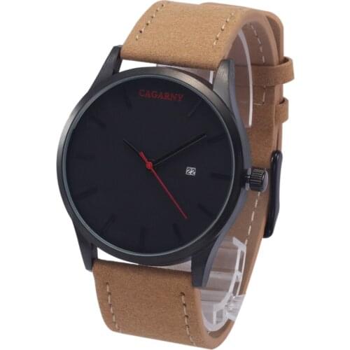 Watch Men Black Military Mens Quartz Wrist Watches Waterproof Leather Strap Sport Relogio Masculino Luxury Brand Cagarny Clock