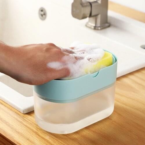 1Pcs Dishwashing Liquid Dispenser, Manually Press The Liquid Box, Dishwashing Brush, Soap Box
