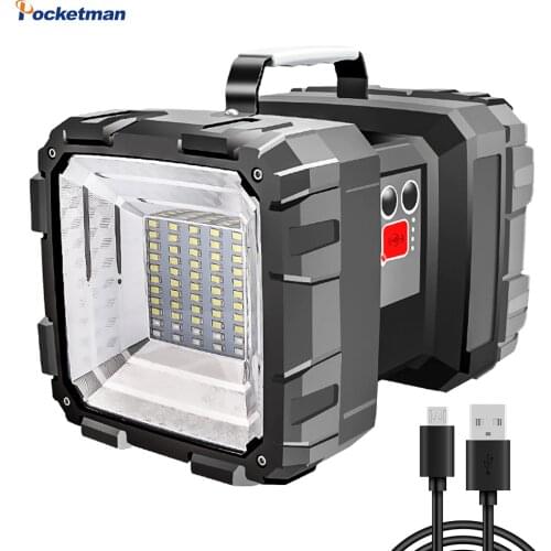 200W Brightest L2 / P70 double head flashlight USB LED Search Torches searchlight spotlight long standby flashlight USB output