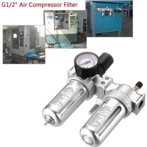 G1/2'' Air Compressor Filter Oil Water Separator Trap Tools With Regulator Gauge Accessories Oil Water Separator