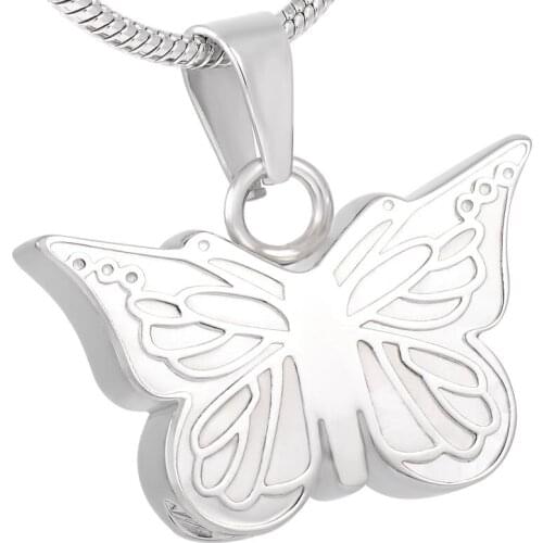 IJD8051 Wholesale or Retail Butterfly Stainless Steel Cremation Urns Ash Keepsake jewelry for Pet Memorial Pendant Accessories