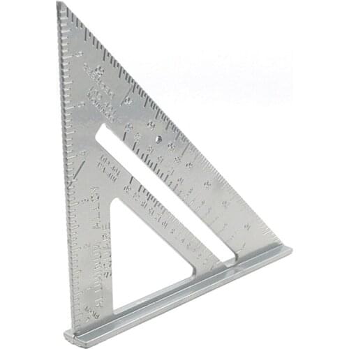 7 Inch Aluminum Alloy Measuring Ruler Gauges Speed Tri-Square Roofing Angle Protractor Woodworking Measuring Tools for Carpenter