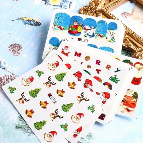 Exquisite Easy to Apply Colorful Christmas Series Manicure Transfer Decal Sticker for Girls