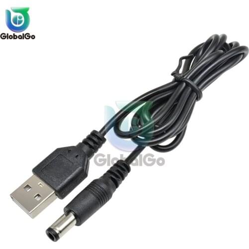 USB 2.0 to DC Power Connector Adapter Cable 5.5mm X2.1mm 5.5X2.1 Mini USB Charging Cable Line Long 80CM